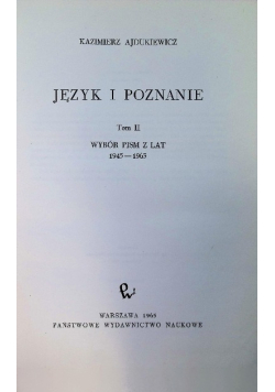 Język i poznanie Tom II