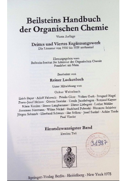 Beilsteins handbuch der organischen Chemie Vol  21 / 2