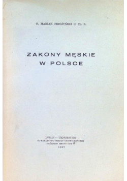 Zakony męskie w Polsce, 1937 r.