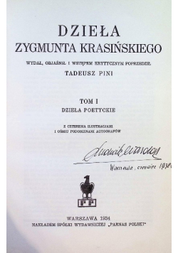 Krasiński Dzieła Tom I 1934r.