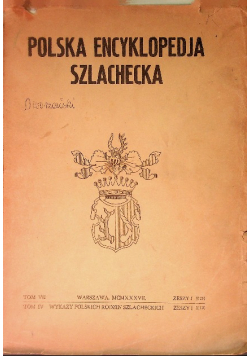 Polska encyklopedia szlachecka Tom VII 1935 r.