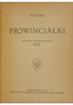 Prowincjałki, 1921 r.
