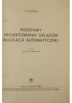 Podstawy projektowania układów regulacji automatycznej