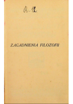 Zagadnienia filozofii, 1913 r.
