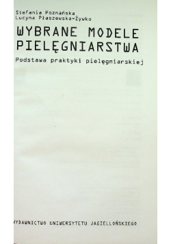 Wybrane modele pielęgniarstwa