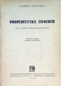Propedeutyka filozofii 1948 r