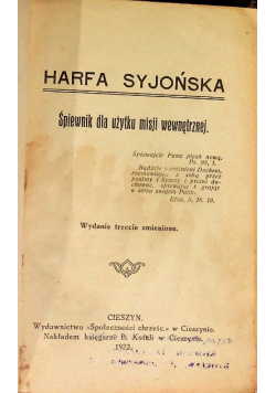 Harfa Syjońska 1922 r.