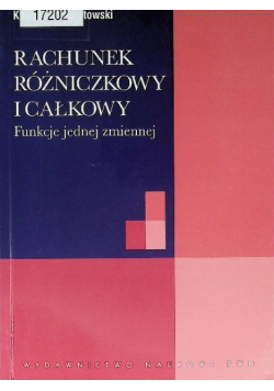 Rachunek różniczkowy i całkowy Funkcja jednej zmiennej