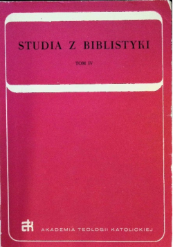 Studia z Biblistyki, Tom IV