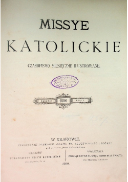 Missye Katolickie, rocznik piąty, 1886r.