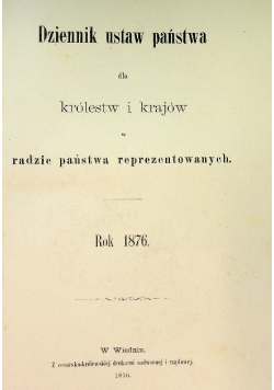 Dziennik ustaw państwa 1876 r.