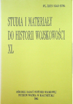 Studia i materiały do historii wojskowości Nr 15 / 03