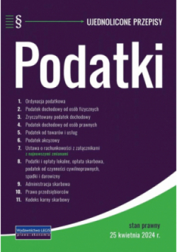 Podatki - ujednolicone przepisy - 25.04.2024