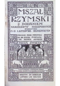 Mszał Rzymski z dodatkiem Nabożeństw Nieszpornych 1931 r.