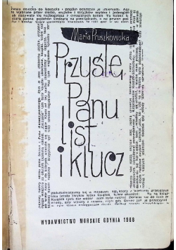 Przyślę Panu list i klucz