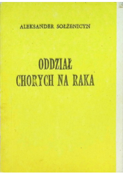 Oddział chorych na raka Część II