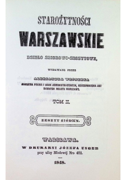 Starożytności Warszawskie Tom II Zeszyt 7